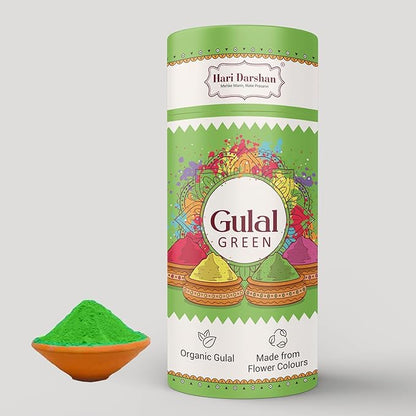 Hari Darshan Organic Gulal Combo Pack of 4-100g Each | Red | Green | Yellow | Pink | Natural Plant Based Colours | Non-Toxic & Eco Friendly | Safe for Kids | Safe on Skin and Hair Organic Gulal