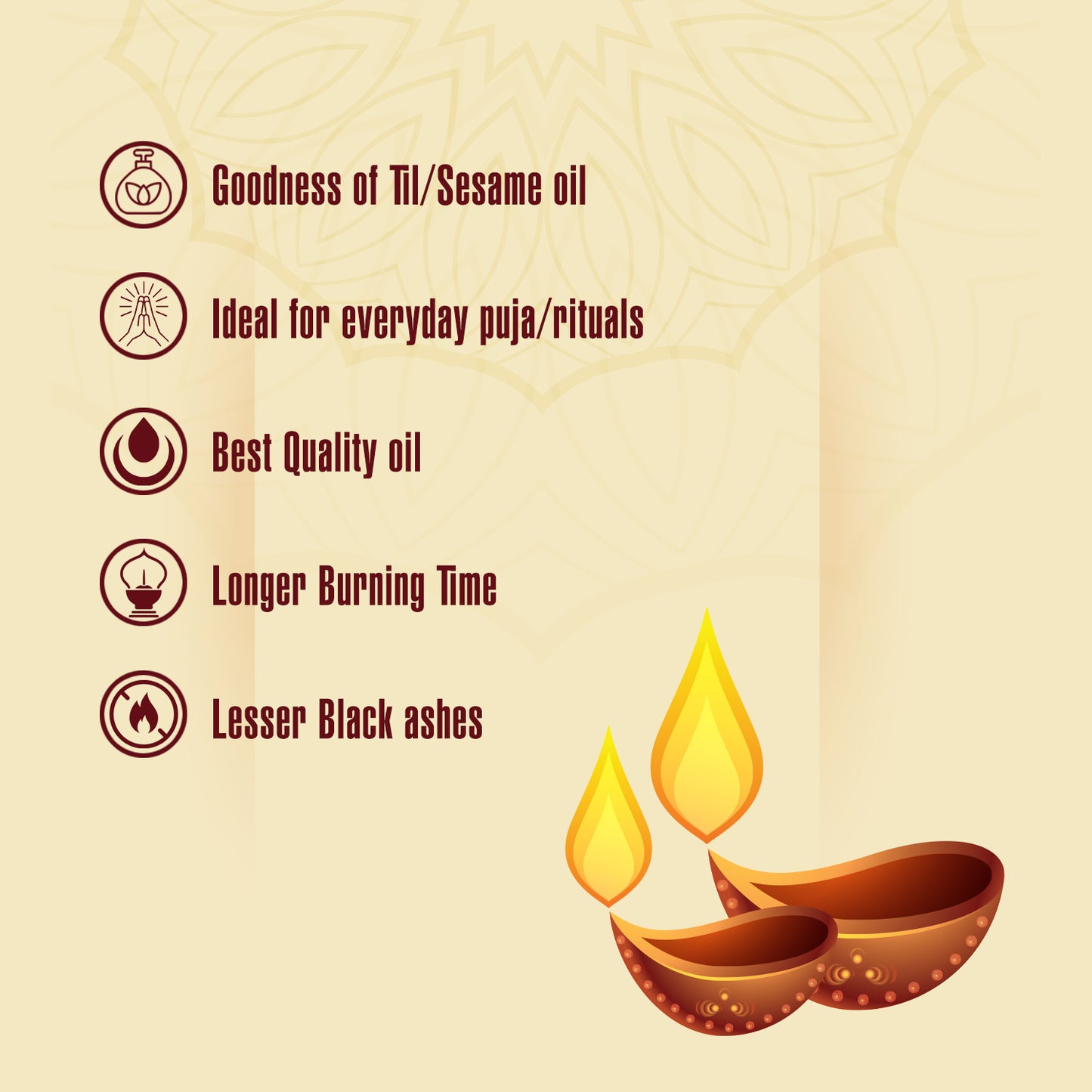 Anupam Puja Diya Oil - With the Goodness of Til Oil - Promotes Purity and Spirituality