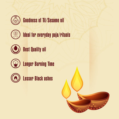 Anupam Puja Diya Oil - With the Goodness of Til Oil - Promotes Purity and Spirituality