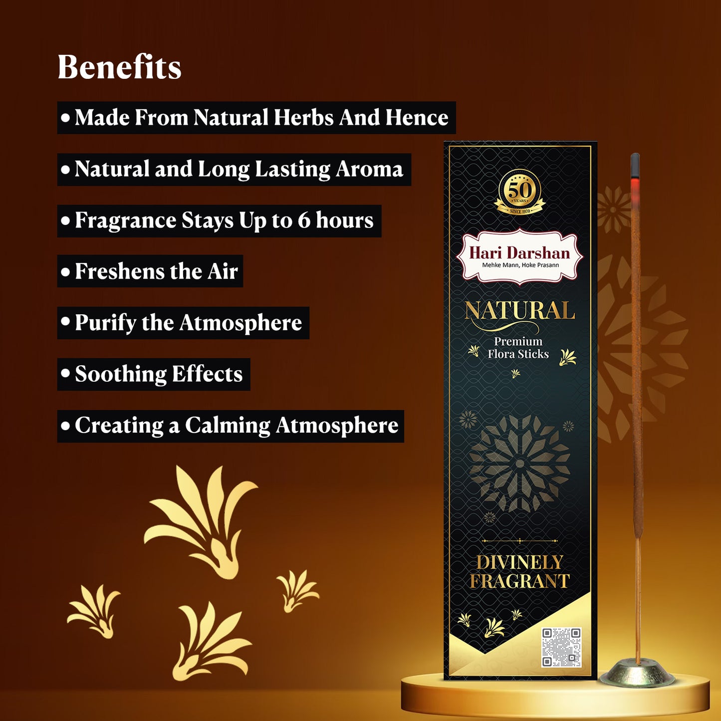 Natural - Premium Flora Sticks - Divinely Fragrant - 150g - Approx 45 Sticks