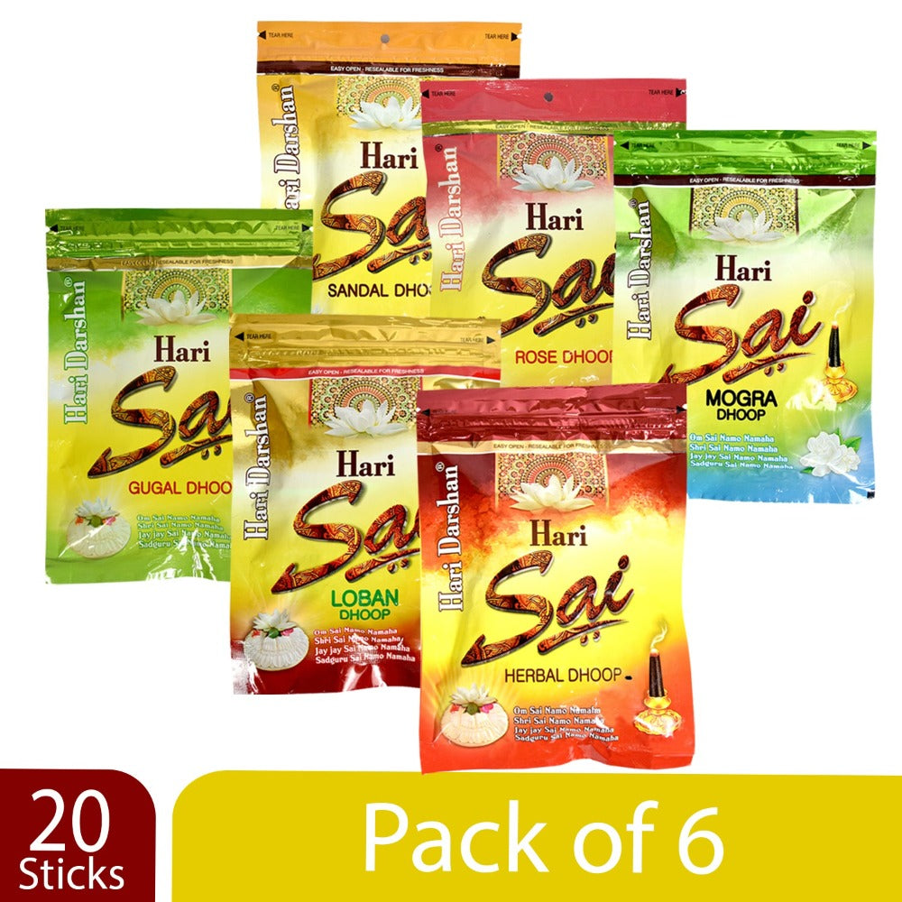 hari sai combo dhoop pack of 6