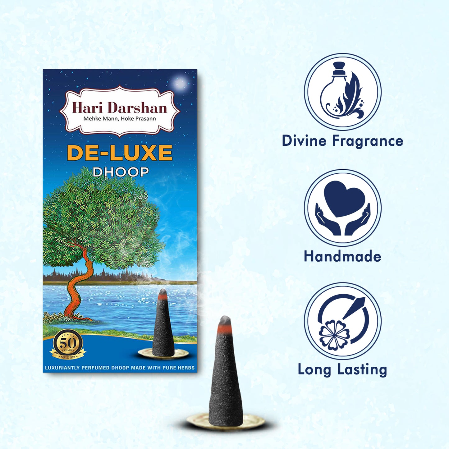 Deluxe Dhoop - Non-Toxic Herbal Wet Dhoop Batti (20 Sticks in Each)