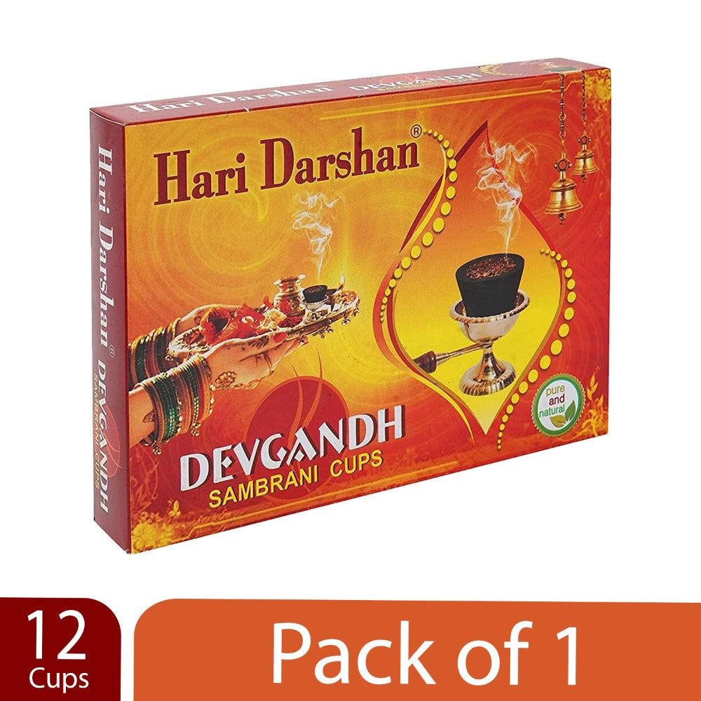 Devgandh Sambrani Havan Cups for Pooja ,Peace and Positivity - 12 Cups in Each Box