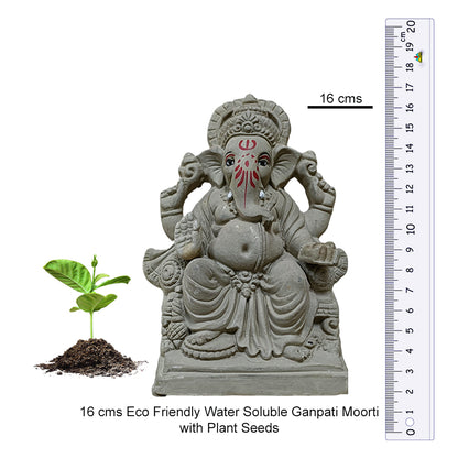 Hari Darshan Ganpati Utsav Kit for Ganpati Pooja with Eco-Friendly Water Soluble Ganpati Statue/Ganpati Puja Kit/Ganesh Chaturthi Puja Kit (14 Items) with Detailed Puja Vidhi in Hindi & English