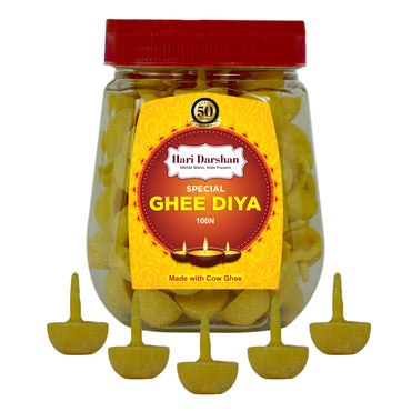 Ghee Diya - Made With Cow Ghee - Ready-to-Use - 20 Minutes Burning Time - 100pc Small Diya