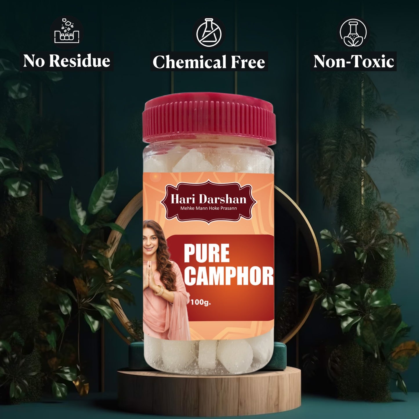 Pure Camphor -Creates Divine Atmosphere at Home - Jar - 25g ,50g & 100g