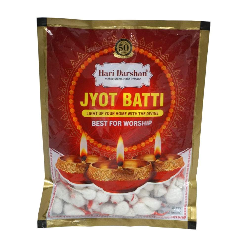 Jyot Batti - Light Up Your Home With The Divine - Organic cotton GOL Batti for Puja - 20g - Approx 130 pc Batti - Pack of 12