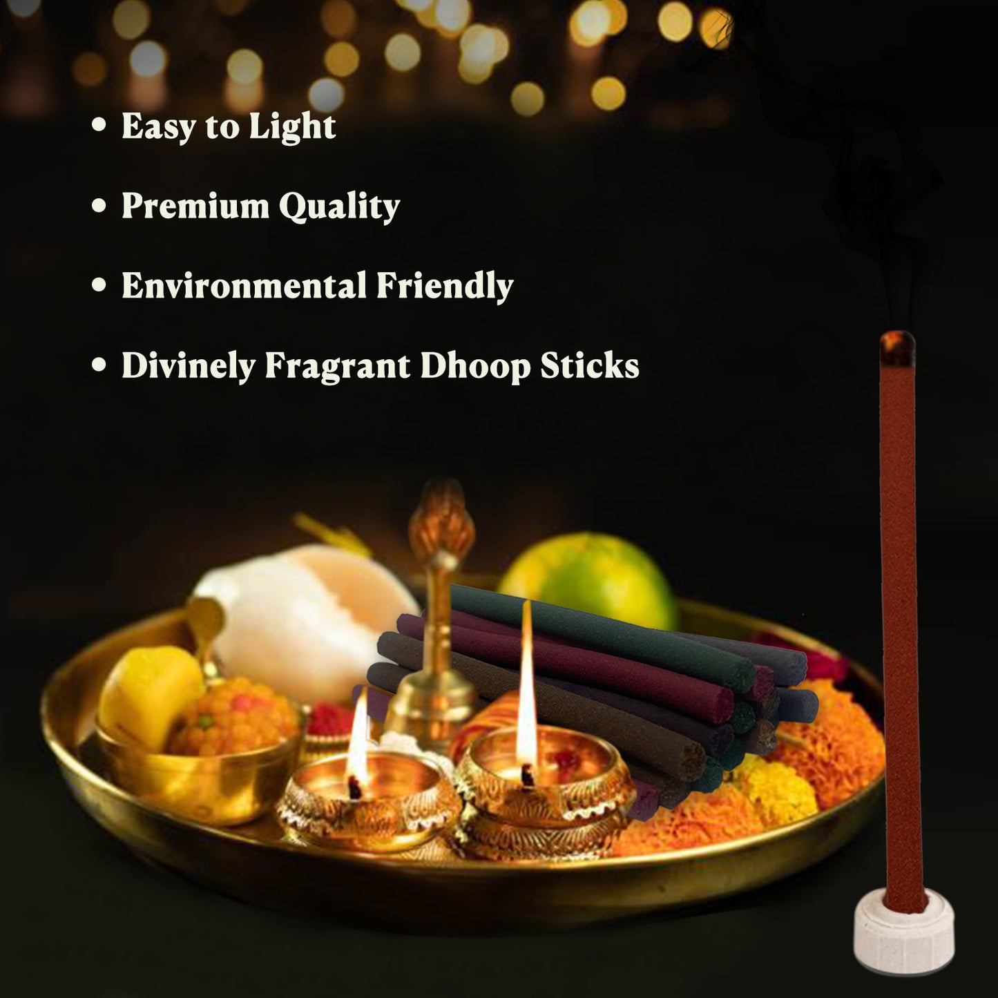 Mix Fragrance Dry Dhoop Sticks -100 Sticks Jar - Make home a temple - Bambooless Incense Sticks