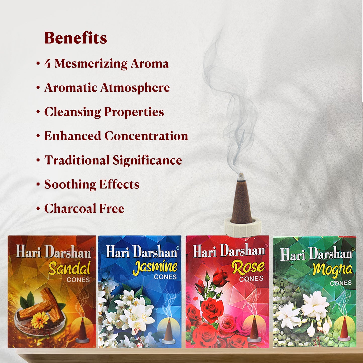 Dhoop Cones Combo, with Beautiful Fragrance (Pack of 12 x 20 Cones)