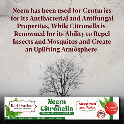 Neem and Citronella Mosquito Repellent Incense Sticks with Sleep well & Sweet dreams - 10st in each packet, Pack of 12