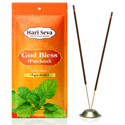 Hari Seva Highly Scented Agarbatti Combo Pack of 4 | Kacha Bela, Oudh, Patchouli , Tulsi