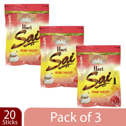 hari sai rose dhoop pack of 3