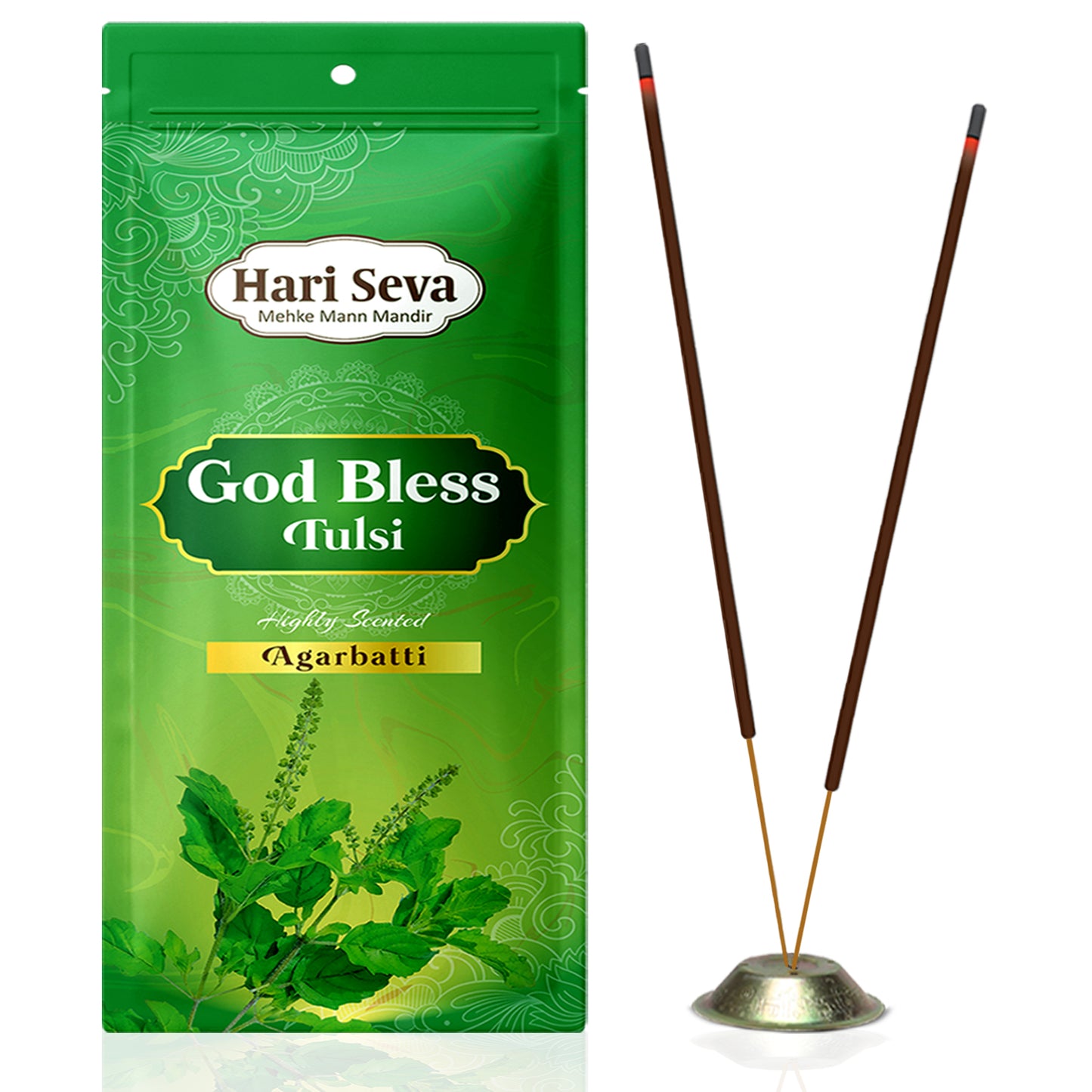 Hari Seva Highly Scented Agarbatti Combo Pack of 4 | Kacha Bela, Oudh, Patchouli , Tulsi