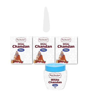 Safed Chandan Tika - Made with Pure white Sandalwood Powder, Saffron  and other Natural herbs - 40g