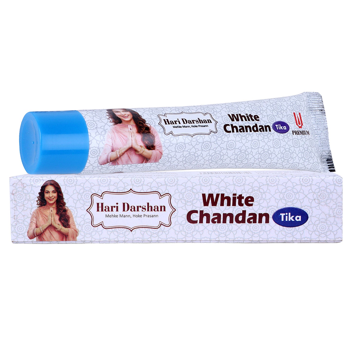 White Chandan Tika 50g Tube -Made with Pure White Sandalwood Powder ,Saffron and natural herbs