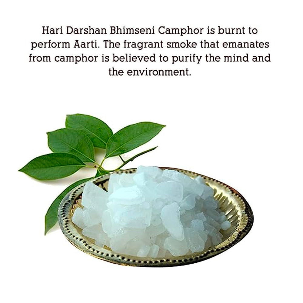 Pure Bhimseni Camphor - Pure Kapur crystals - For Pooja, Meditation, Havan or Room Freshener - 100g