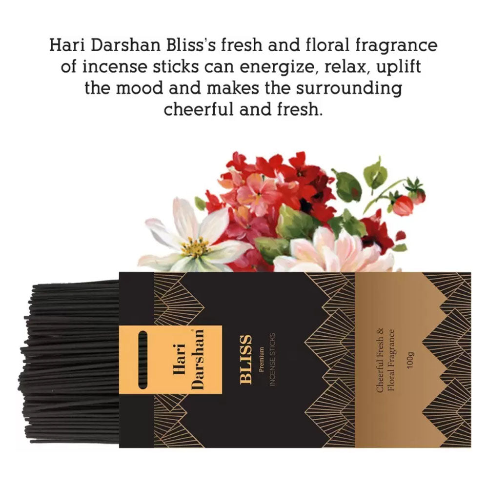 Premium Bliss Agarbatti, Cheerful & Floral Fragrance Incense sticks -  100 Sticks in each pack