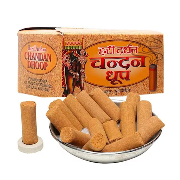 Chandan Dry Dhoop 16 Sticks 100 % Natural Sandal Wood Fragrance Cones