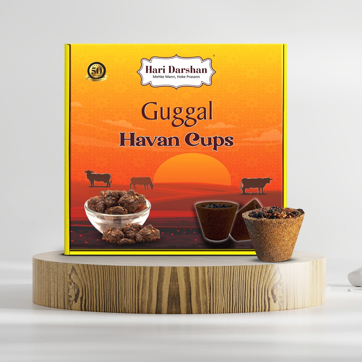 Guggal Sambrani Havan Cups for Pooja ,Peace and Positivity - 12 Cups in Each Box