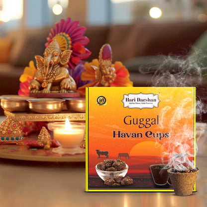 Guggal Sambrani Havan Cups for Pooja ,Peace and Positivity - 12 Cups in Each Box