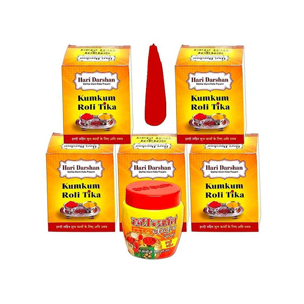 Kumkum Roli Chandan Tika Paste 40g - Red color  Made with Pure KumKum powder - use for daily prayers and religious purpose - Pack of 5