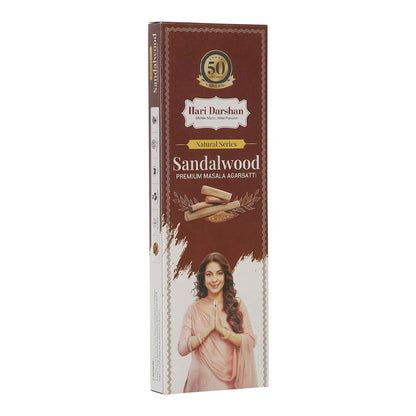 Sandalwood Premium Masala Agarbatti - Hand rolled Natural Series Incense sticks- 60 g Each -Approx 39 sticks in each box