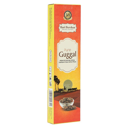 Pure GUGGAL Natural Incense Carbon Free Agarbatti for Pooja, Air Purifier & Meditation - 60g approx 20 sticks in each -Pack of 4