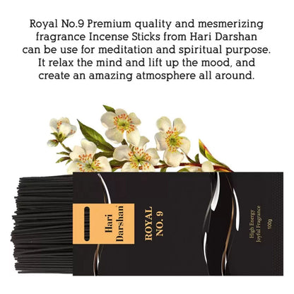 Premium Royal no.9  Agarbatti, Cheerful & Floral Fragrance Incense sticks -  100 Sticks in each pack