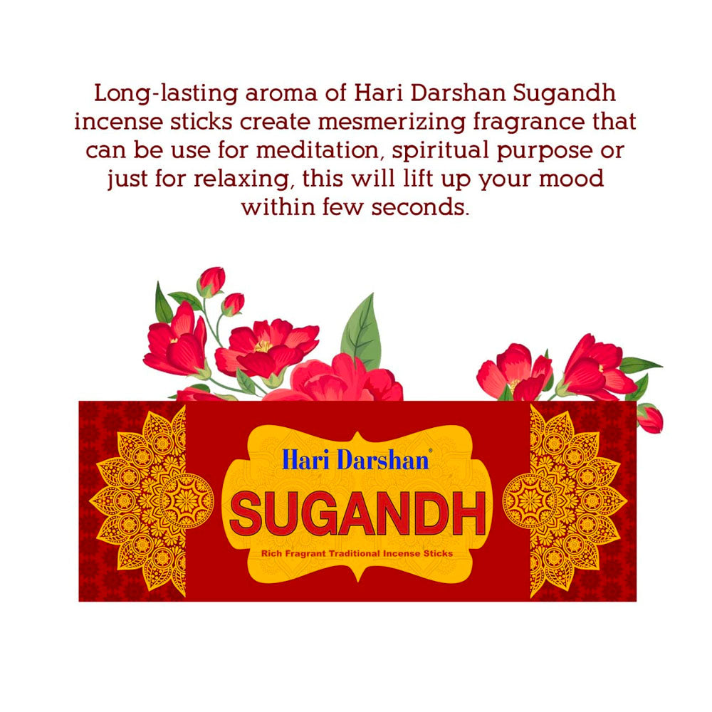 Sugandh Agarbatti, Perfumed Rich Fragrant Traditional Incense sticks - 25g Each - Approx. 20 st Each