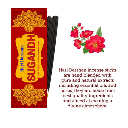 Sugandh Agarbatti, Perfumed Rich Fragrant Traditional Incense sticks - 25g Each - Approx. 20 st Each