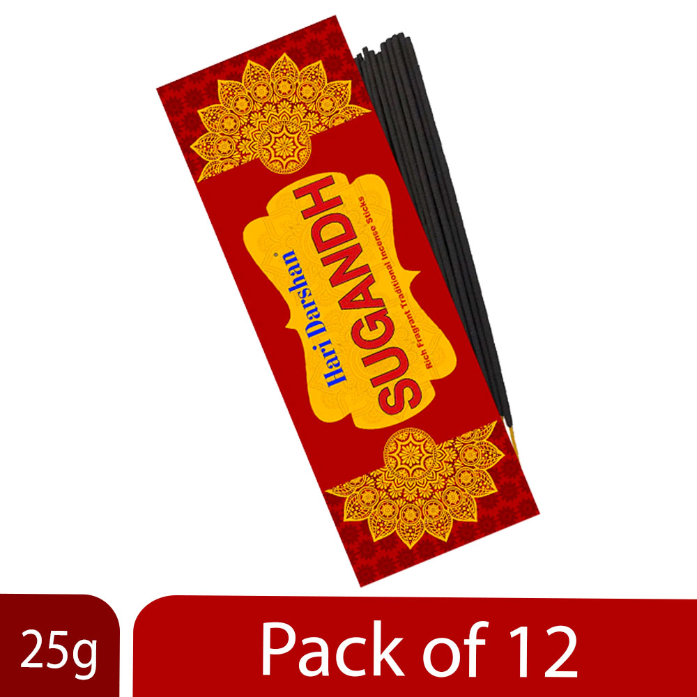 Sugandh Agarbatti, Perfumed Rich Fragrant Traditional Incense sticks - 25g Each - Approx. 20 st Each