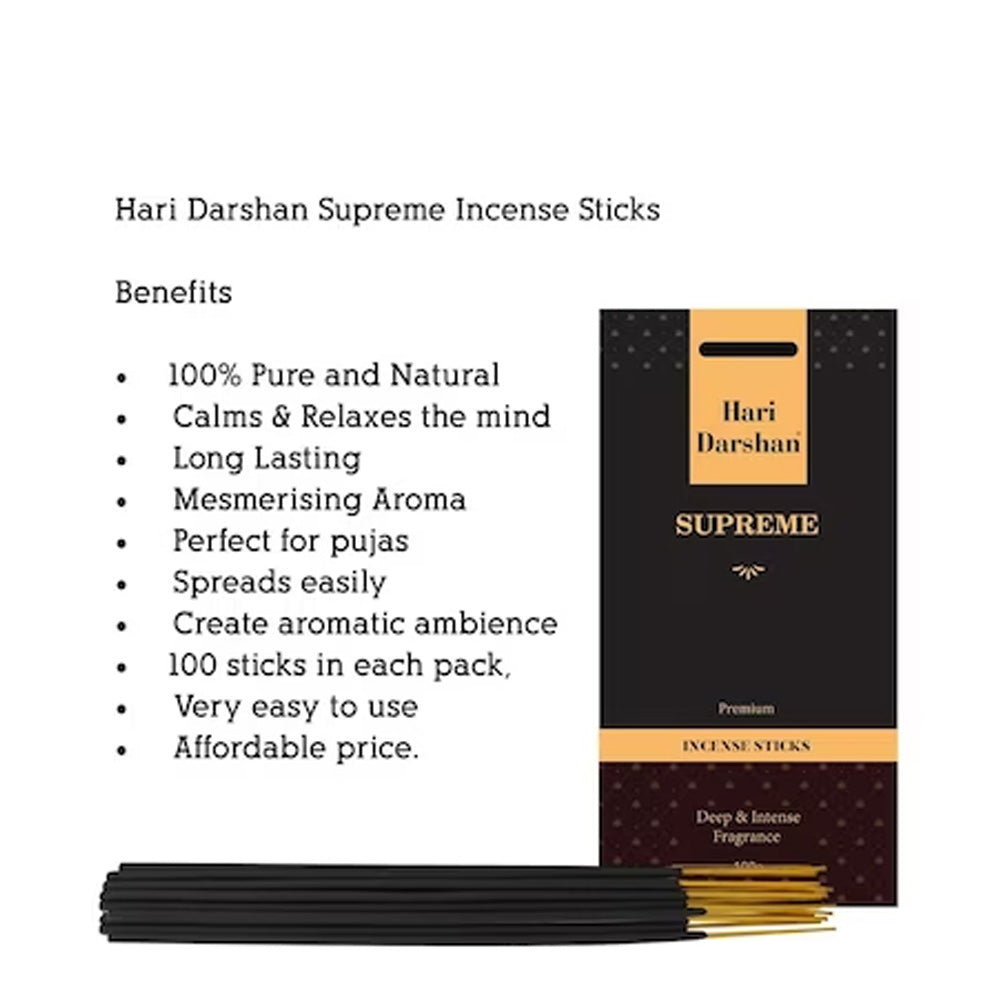 Premium  Supreme Agarbatti, Cheerful & Floral Fragrance Incense sticks -  100 Sticks in each pack