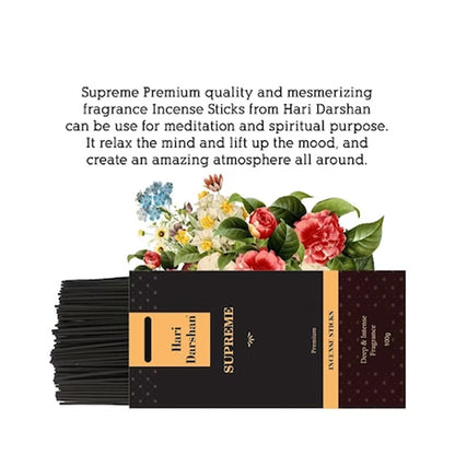 Premium  Supreme Agarbatti, Cheerful & Floral Fragrance Incense sticks -  100 Sticks in each pack