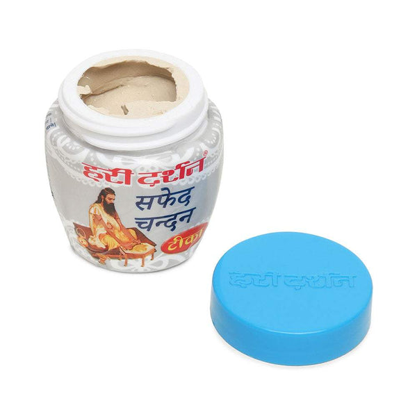 Safed Chandan Tika - Made with Pure white Sandalwood Powder, Saffron  and other Natural herbs - 40g